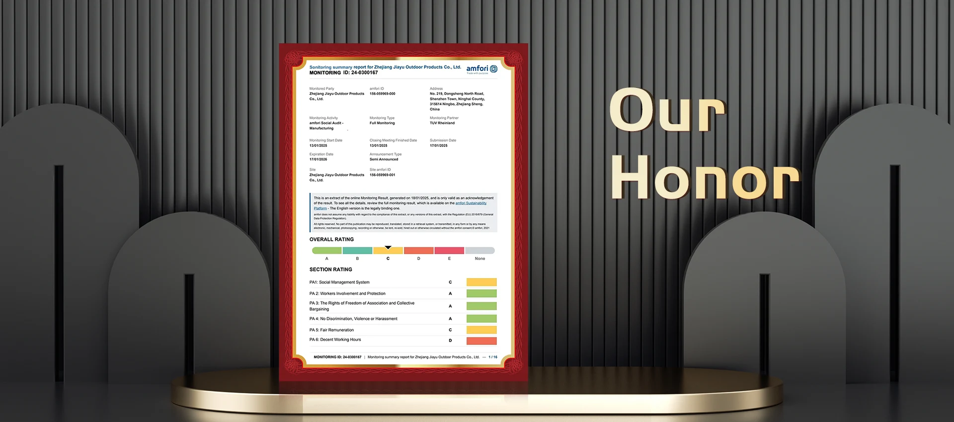 Zhejiang Jaiya Wodeaor oloa co., LTD.